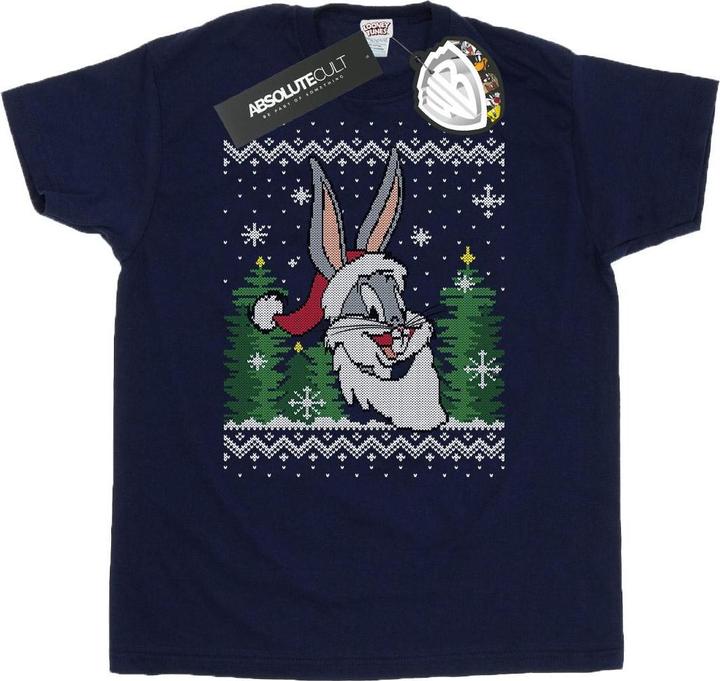 Looney Tunes Bugs Bunny Christmas Fair Isle TShirt (L)