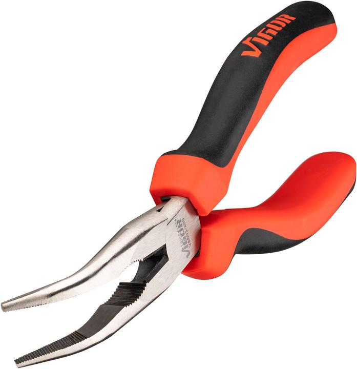 Actual product image Vigor FLAT ROUND NOSE PLIERS,ANGLED,200MM (200 mm)