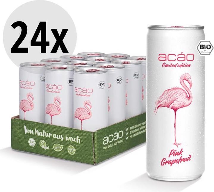 Actual product image Acáo Soft Drink Tray with Pink Grapefruit & Guarana Organic (24 x 25 cl)