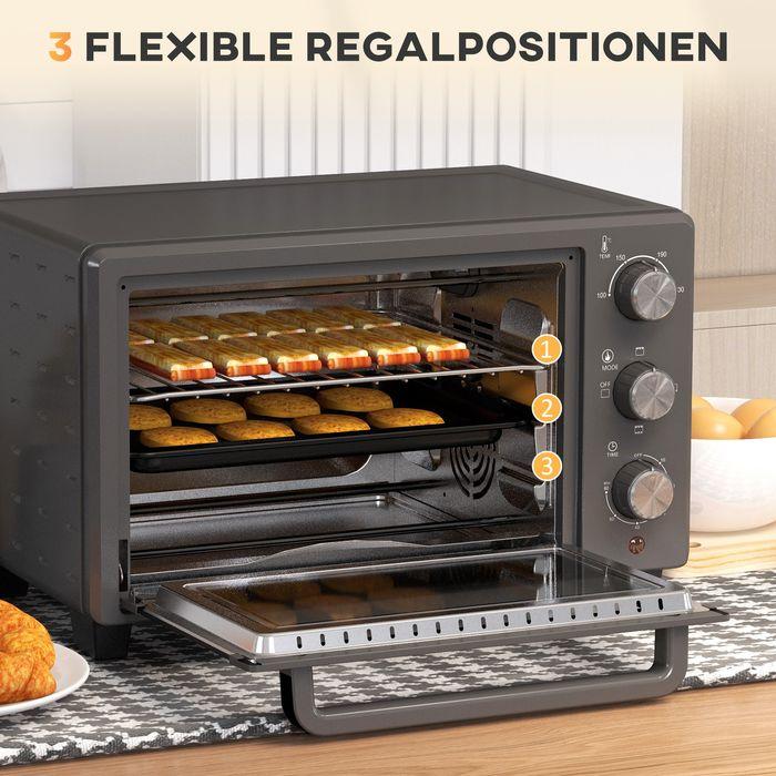 Actual product image Swisshandel24 Minibackofen 21L 1400W 60 Min Timer, Kleinbackofen mit 100 °C-230 °C einstellbar