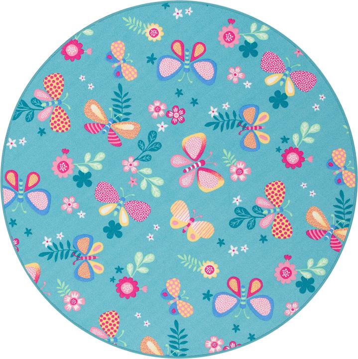 Produktbild Snapstyle Kinder Spiel Teppich Schmetterling Rund (160 x 160 cm)