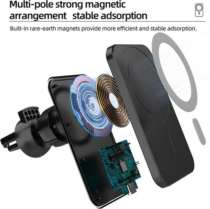 Produktbild PhoneLook 15W magnetischer Auto Wireless Charger für Apple MagSafe