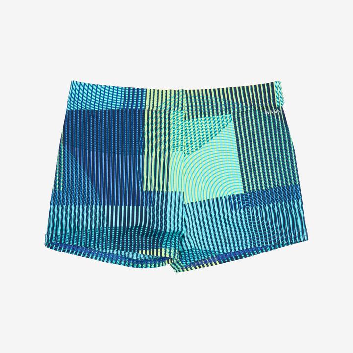 Image du produit Nabaiji Maillot boxer de bain natation Garçon - 500 Fitib jaune bleu vert (10, 11, 12)