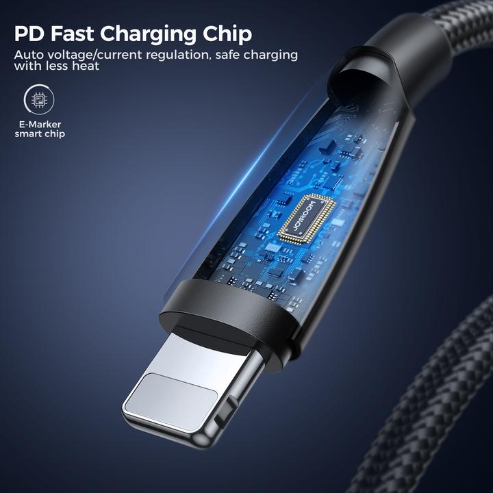 Actual product image Joyroom Pioneer Series SA31-CL3 USB-C / Lightning 30W 1.2m cable - black (1.20 m, 30 W)