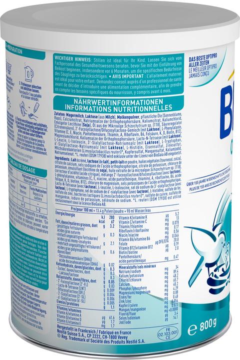 Nährwerte und Zutaten Beba Optipro 2 (800 g, ab 6 Monaten)