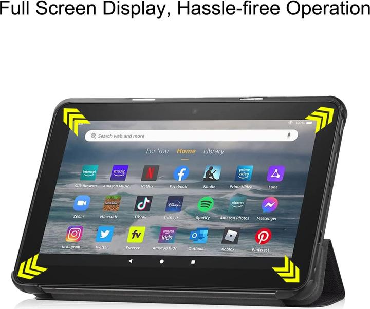 Produktbild Lobwerk 2in1 Set für Amazon Kindle Fire 7 12. Generation 2022 7 Zoll Tablet mit Smartcover + Schutzglas mit (X)