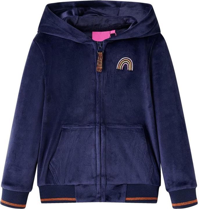 Immagine prodotto VidaXL Giacca con cappuccio da bambino blu navy 104,Materiale: 94 % poliestere (104)