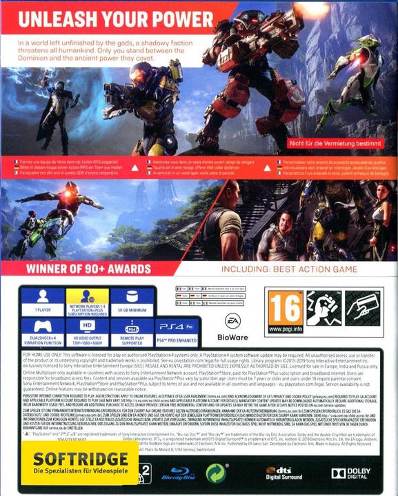 Immagine prodotto Bioware Anthem (PS4, Multilingue)
