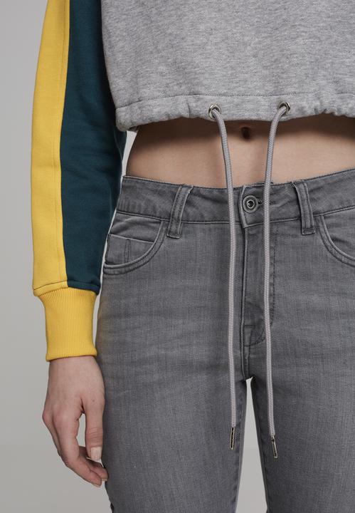 Actual product image Urban Classics Ladies Cropped 3-Tone Stripe Crew (XS)