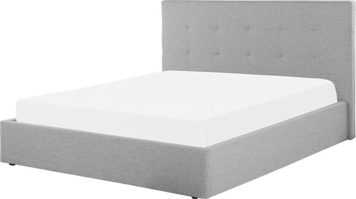 Actual product image Beliani Upholstered bed grey with storage space 160 x 200 cm LORIENT (160 x 200 cm)
