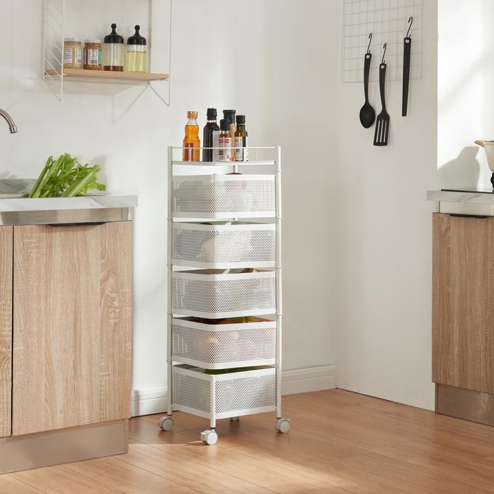 Actual product image En.Casa Sunndal trolley with 5 levels 94.5x27x27cm White