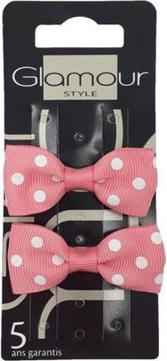 Image du produit Glamour Hairpins Pink Bow avec Dots 2pcs (2 pcs)