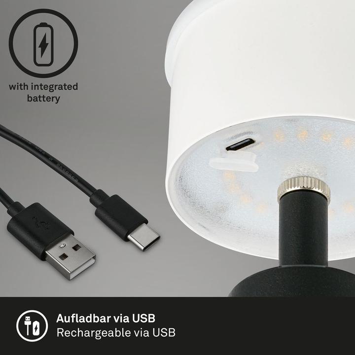 Actual product image Briloner Battery LED table lamp, black, 1xLED module/3.5W (400 lm)