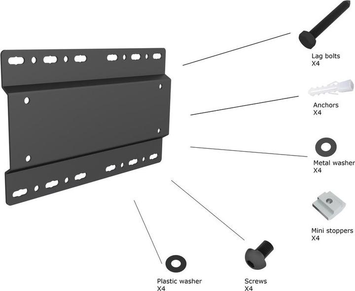 Produktbild Multibrackets Wandplatte Large, Metall zu Pro System,schwarz