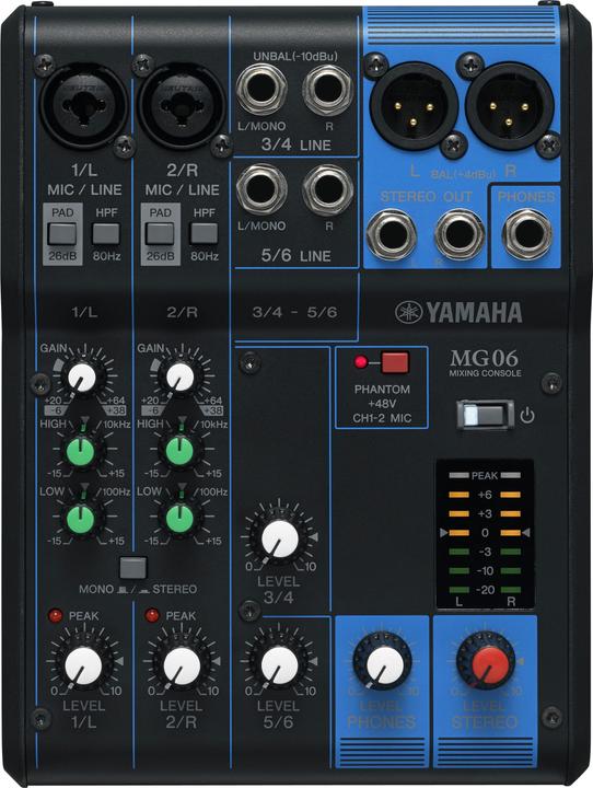 Actual product image Yamaha MG06 mixing console (Studio- and Livemixer)