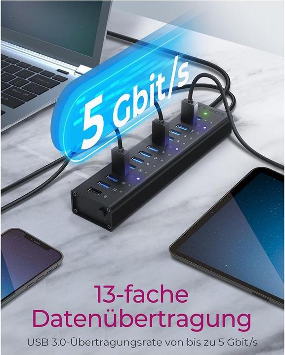 Immagine prodotto Icy Box Ib-Ac6113 (USB-B, 13 Porti)