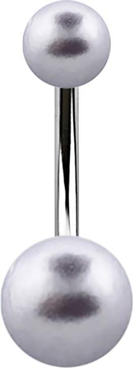 Produktbild Star Piercing Banane silber mit zwei Perlenkugeln silber (ohne Messing, Chirurgenstahl 316L)