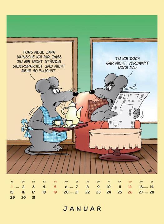 Produktbild Uli Stein Tierisch grosser Kalender 2025: Monatskalender für die Wand im Grossformat (Deutsch)