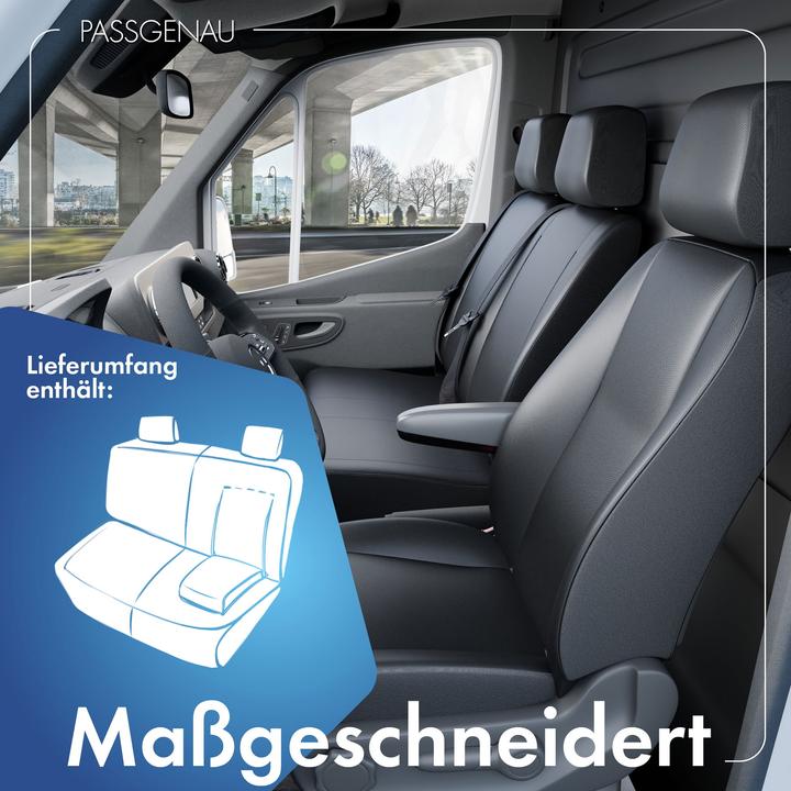 Produktbild Walser Sitzbezüge für Ford Transit für Doppelbank vorne aus Kunstleder BJ 05/2014 - heute