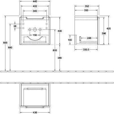 Produktbild Villeroy & Boch V&B Waschtischunterschrank SUBWAY 2.0 für Waschtische 440x420x352mm we matt (44 x 35 x 42 cm)