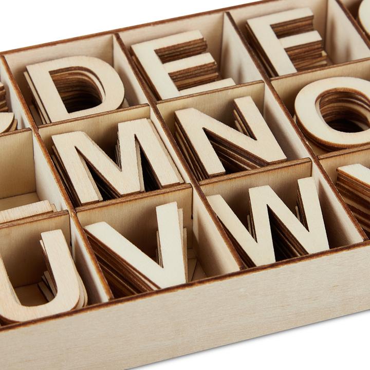 Immagine prodotto Relaxdays Set di lettere in legno da 324 pezzi