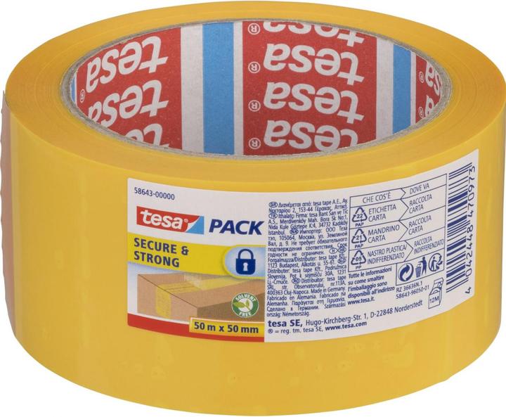 tesa tesapack Packband SECURE & STRONG mit Siegel-Effekt (50 mm)