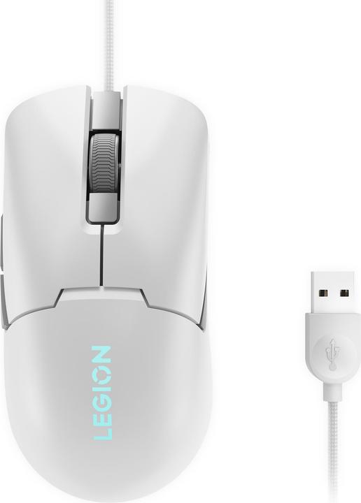 Actual product image Lenovo Accessories Legion M300s RGB Gaming Mouse (Glacier White) (Cable)