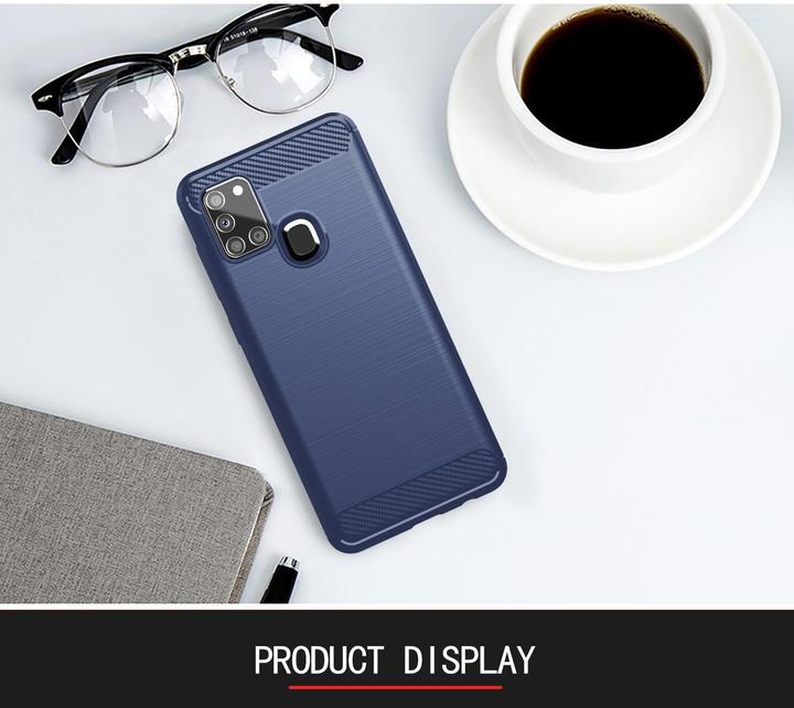 Produktbild Cadorabo TPU Ultra Slim carbon edelstahl Kombi Cover (Samsung Galaxy A21s)