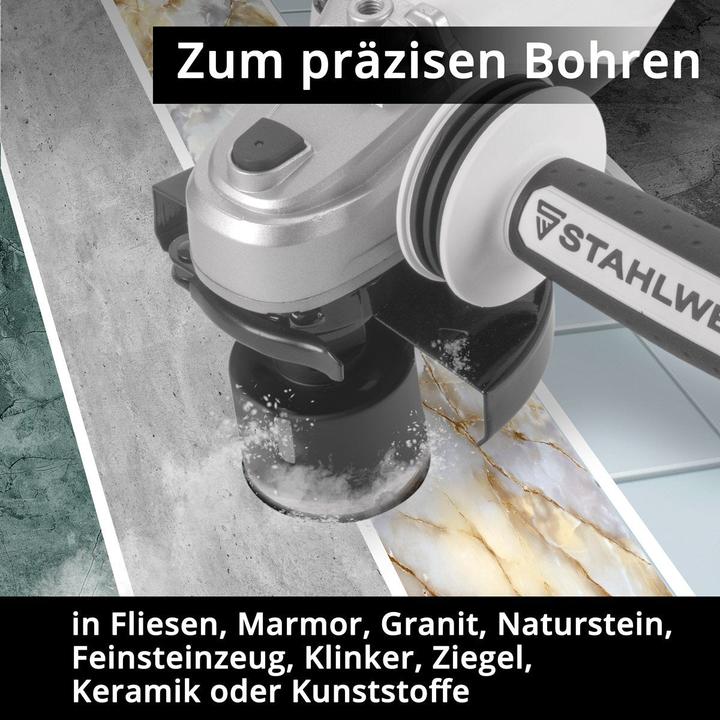 Produktbild Stahlwerk Diamant-Bohrkronen 10er Set 6-68 mm M14 für Winkelschleifer (68 mm)