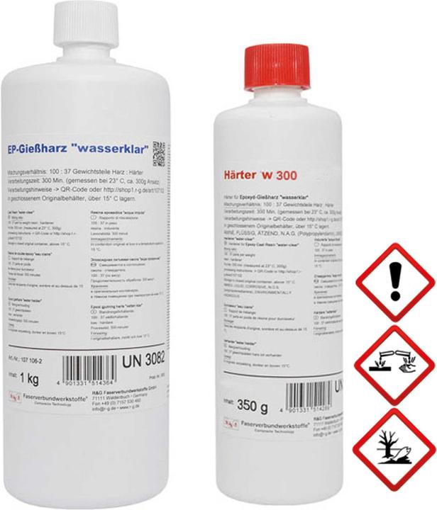 Produktbild R&G epoxid-giessharz (wasserklar) + härter w300, packung/ 1,35 kg