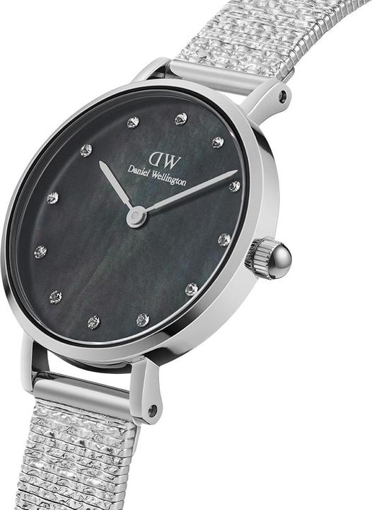 Immagine prodotto Daniel Wellington Classic Petite Lumine Pianoforte pressato Argento Nero (Orologio da polso analogico, 28 mm)