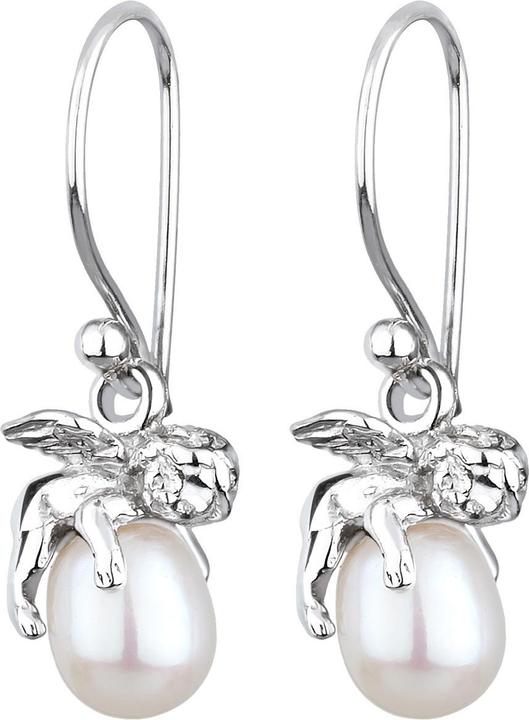 Elli Ohrringe Engel Schutzengel Süsswasserzuchtperle Silber (Gummiband, Süsswasserzuchtperlen, 925er Sterling Silber)