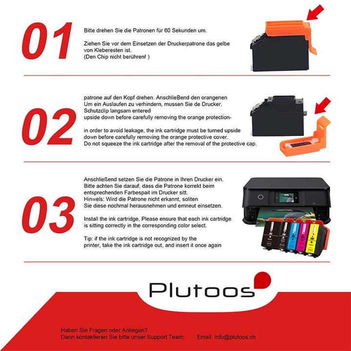 Energie-Label Plutoos Epson 202XL Patrone XXL kompatibel, Black C13T02G14010