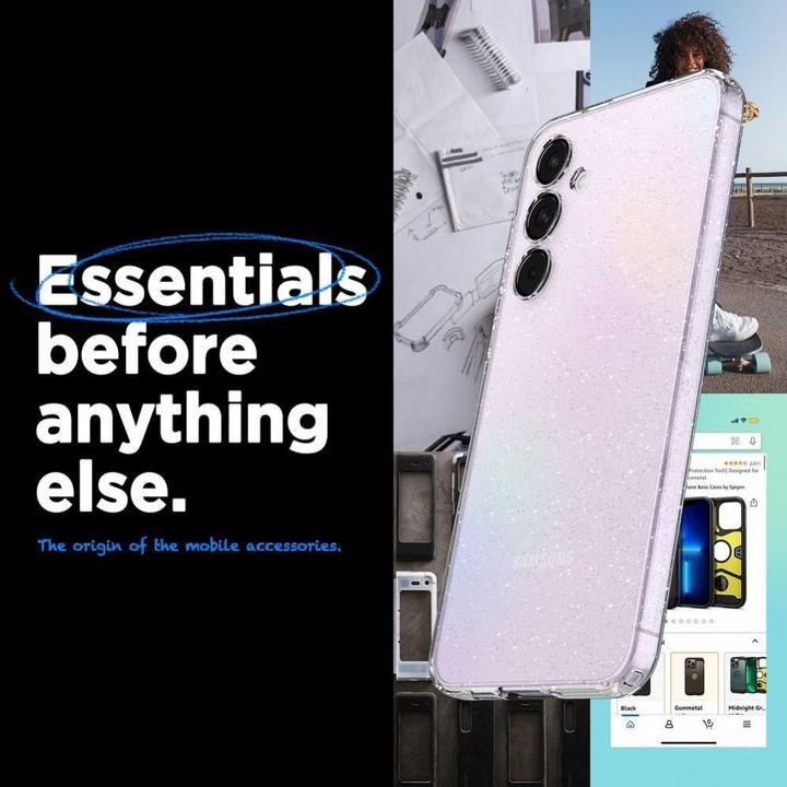 Actual product image Spigen Liquid Crystal case for Samsung Galaxy A55 5G - transparent and glitter (Samsung Galaxy A55)