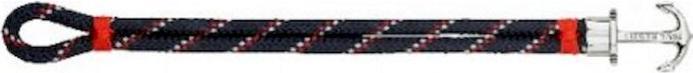Actual product image Paul Hewitt Anchor Bracelet Phrep Silver Nylon Navy Blue Red White L (19 cm, Stainless steel, Nylon)