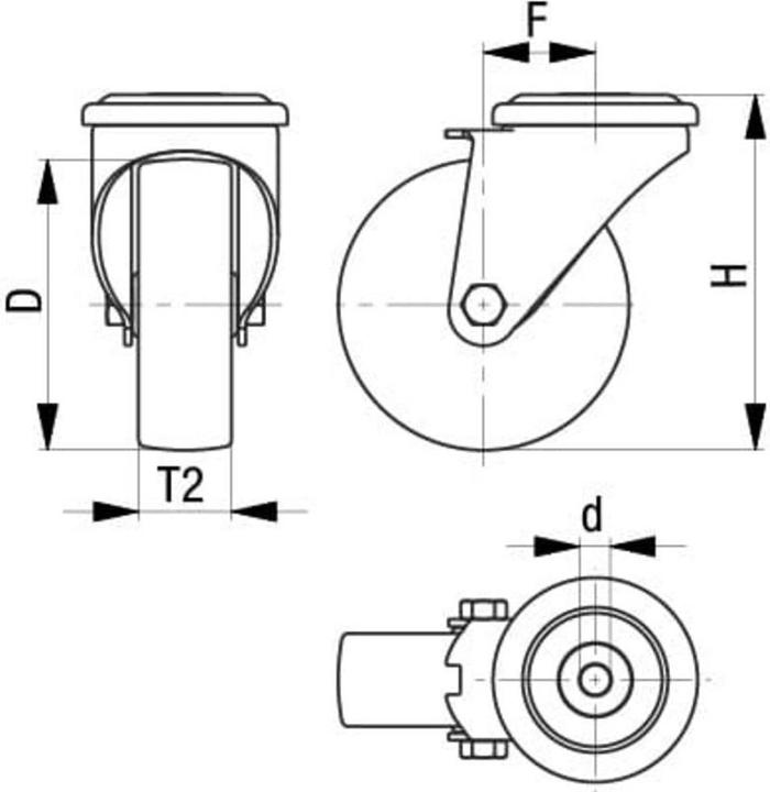Actual product image Blickle 897350 LKFG-TPA 126KF-11-FI Kunststoff-Lenkrolle Rad-Durchmesser 125 mm