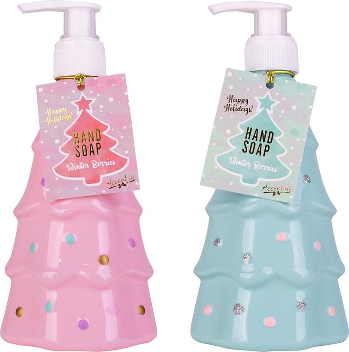 Actual product image Accentra Soap dispenser with liquid soap XMAS TREE in Christmas tree design, fragrance: Winter Berries (Device, 300 ml)