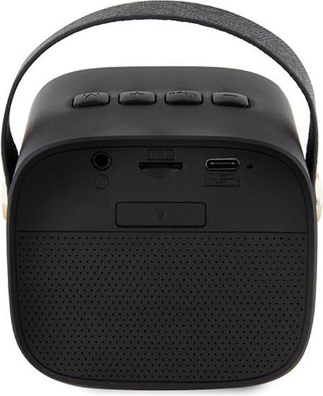 Actual product image Guess głośnik Bluetooth GUWSB2P4SMK Speaker mini czarny/black 4G Leather Script Logo with Strap (4 h, Rechargeable battery operated)