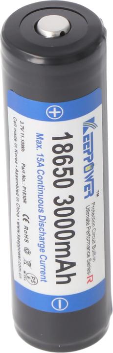 Produktbild Keeppower 18650 3000mAh 3,6V - 3,7V 69x18,85mm Li-Ion-Akku PCB geschützt (1 Stk., 18650, 3000 mAh)