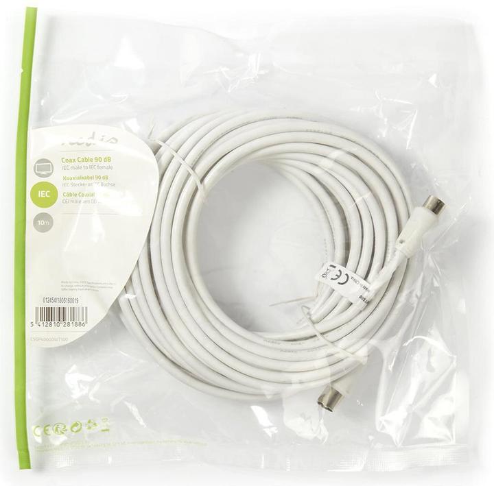 Produktbild Nedis Koaxial Kabel | IEC (Coax) Stecker | IEC (Coax) Buchse | Vernickelt | 90 dB | 75 Ohm | Doppelt (Antennenkabel)