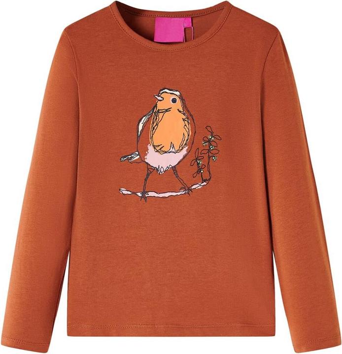 VidaXL Kinder-Langarmshirt Cognac 116,Material: 95 % Baumwolle. 5 (116)