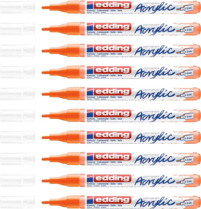 Immagine prodotto Edding Marcatore acrilico 5300 Fine, arancio neon (Arancione neon, 2 mm, 1 x)