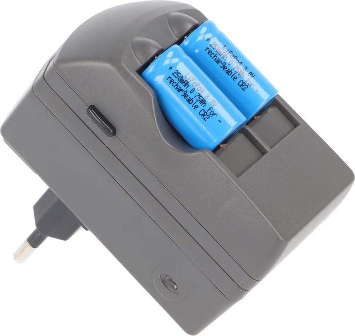 Actual product image AccuCell CR2 Charger Li-ion, CR-2 Charger incl. 2x CR2 Battery