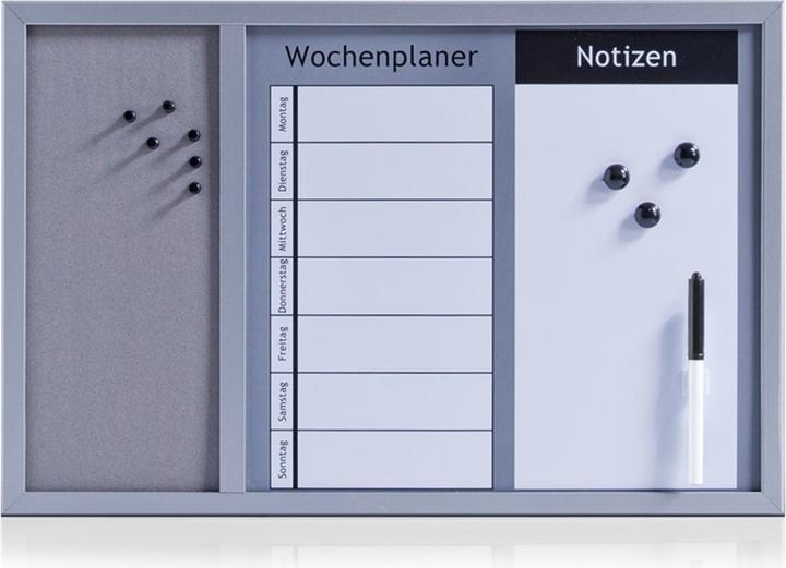 Produktbild Zeller Present Kombitafel (Wochenplaner, Magnettafel, Pinnwand, Whiteboard, 60 x 40 cm)