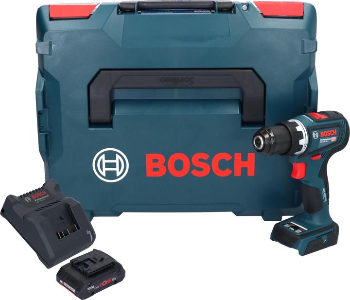 1x Bosch GSR 18V-90 C Professional accuboormachine, 1x Bosch GBA 18 V 4,0 Ah ProCORE accu, 1x Bosch GAL 18V-20 acculader, 1x Bosch L-Boxx 136