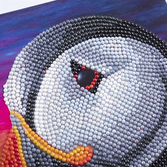 Actual product image Craft Buddy Puffin, Card 18x18cm Crystal Art