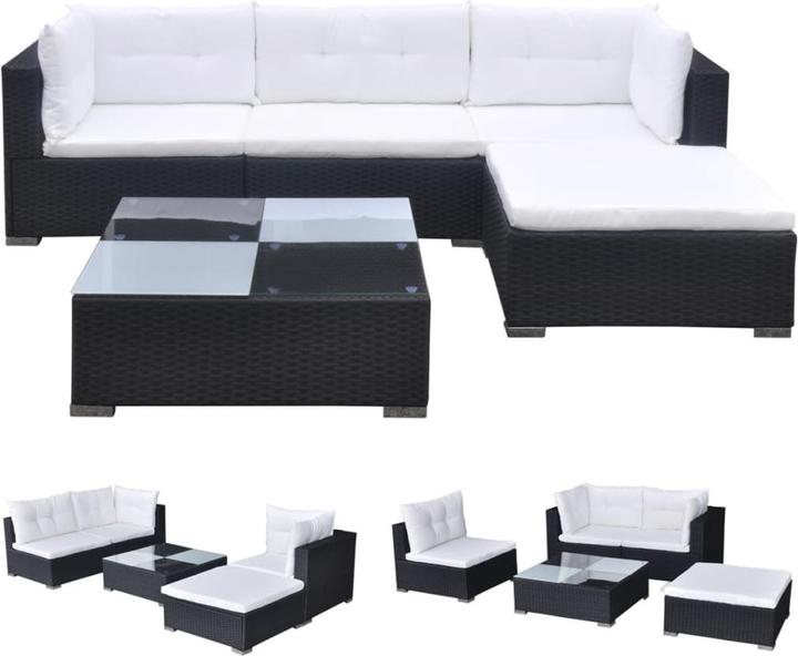 Produktbild VidaXL 5-tlg. Garten-Lounge-Set mit Kissen Poly Rattan