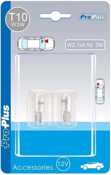 Image du produit ProPlus Ampoule automobile 12V 3W T10 W2,1x9,5d 2 pièces sous blister (T10)