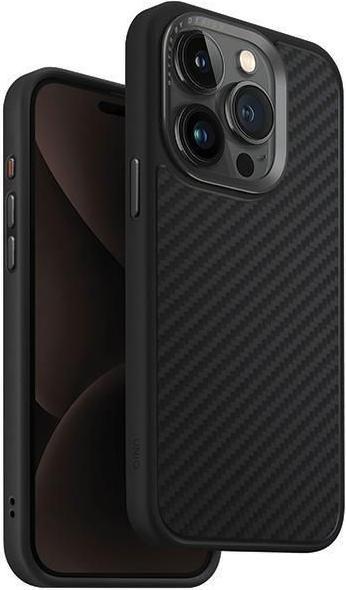 Uniq case Keva iPhone 15 Pro 6.1" Magclick Charging czarny/carbon black (Apple iPhone 15 Pro)