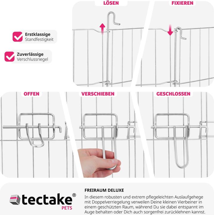 Produktbild tectake FreilaufgehegemitSicherheitsnetz,Stecksystem,Ø204cm